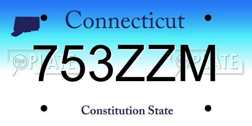 753ZZM Connecticut License Plate