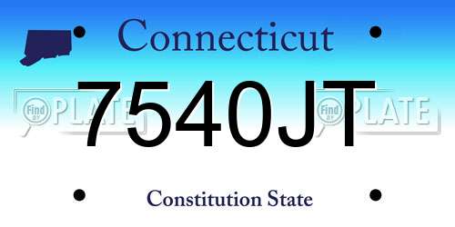 7540JT Connecticut License Plate