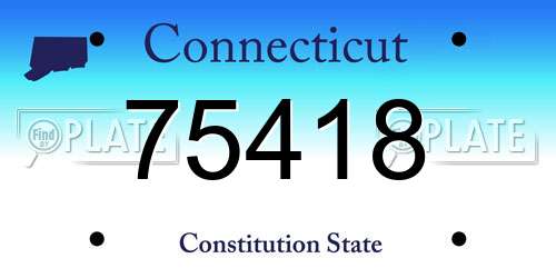 75418 Connecticut License Plate
