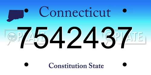 7542437 Connecticut License Plate