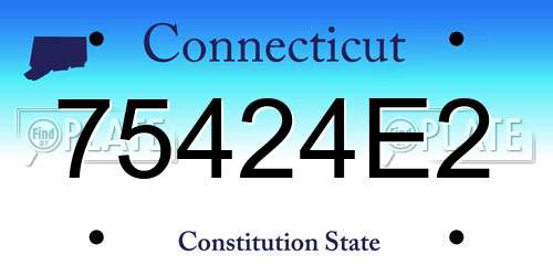 75424E2 Connecticut License Plate