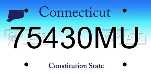 75430MU Connecticut License Plate