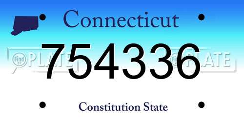 754336 Connecticut License Plate