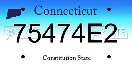 75474E2 Connecticut License Plate