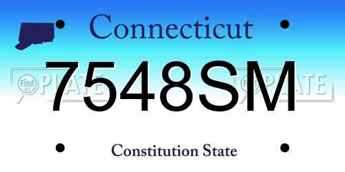 7548SM Connecticut License Plate
