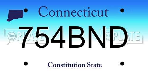 754BND Connecticut License Plate