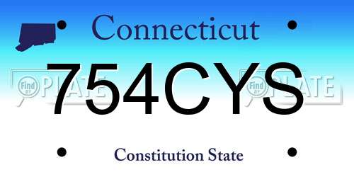 754CYS Connecticut License Plate