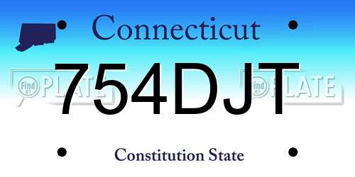 754DJT Connecticut License Plate