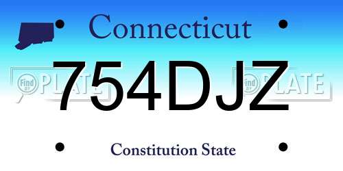 754DJZ Connecticut License Plate