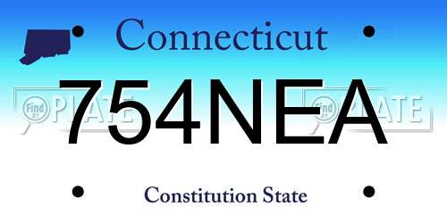 754NEA Connecticut License Plate