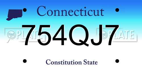 754QJ7 Connecticut License Plate