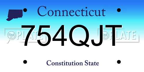 754QJT Connecticut License Plate