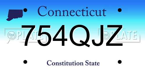 754QJZ Connecticut License Plate