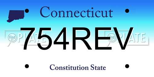 754REV Connecticut License Plate