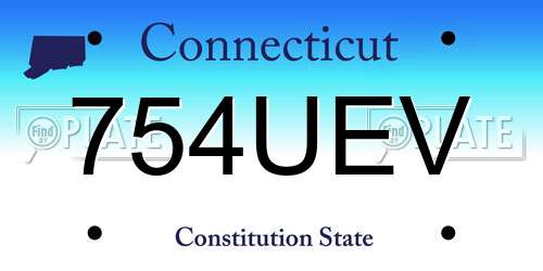 754UEV Connecticut License Plate