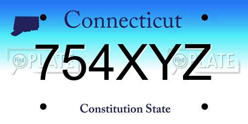754XYZ Connecticut License Plate