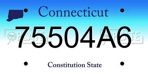 75504A6 Connecticut License Plate