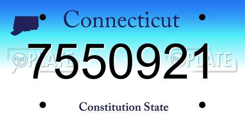 7550921 Connecticut License Plate