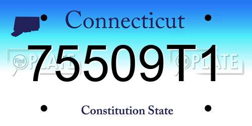 75509T1 Connecticut License Plate