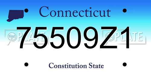 75509Z1 Connecticut License Plate