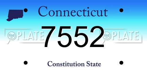7552 Connecticut License Plate
