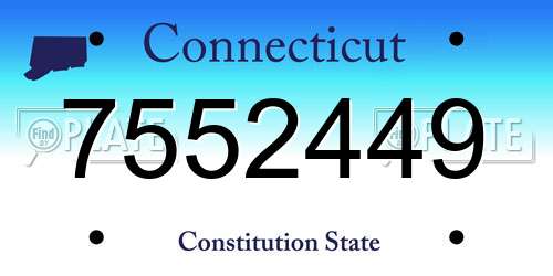 7552449 Connecticut License Plate