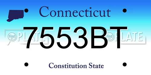 7553BT Connecticut License Plate