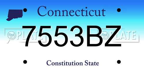 7553BZ Connecticut License Plate
