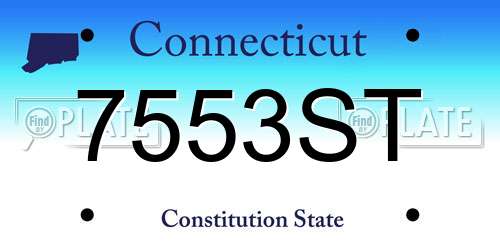 7553ST Connecticut License Plate