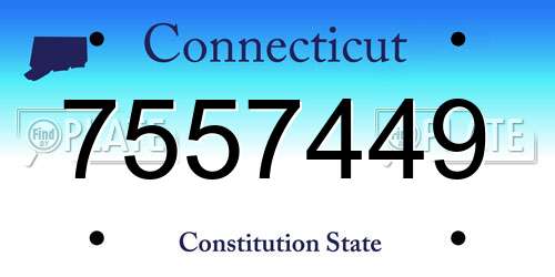 7557449 Connecticut License Plate