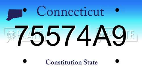 75574A9 Connecticut License Plate