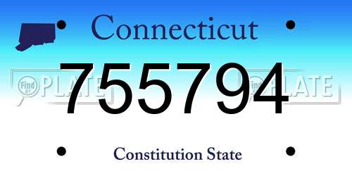 755794 Connecticut License Plate