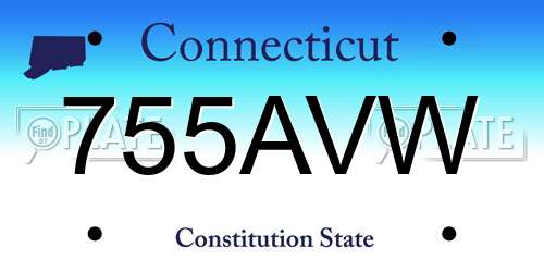 755AVW Connecticut License Plate