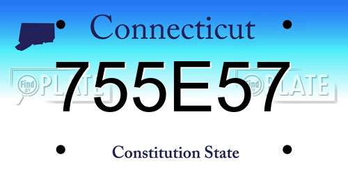 755E57 Connecticut License Plate