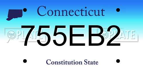755EB2 Connecticut License Plate