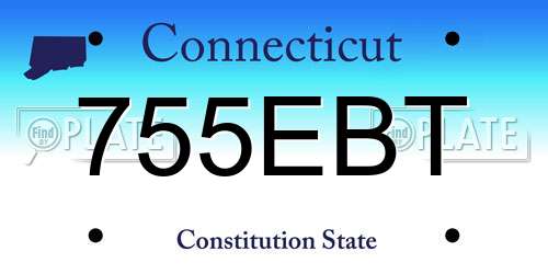 755EBT Connecticut License Plate