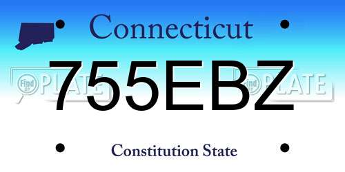 755EBZ Connecticut License Plate