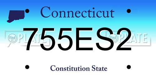 755ES2 Connecticut License Plate