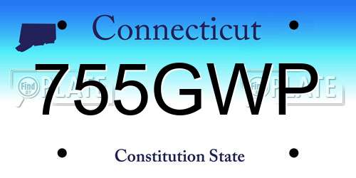 755GWP Connecticut License Plate
