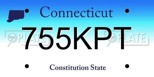 755KPT Connecticut License Plate