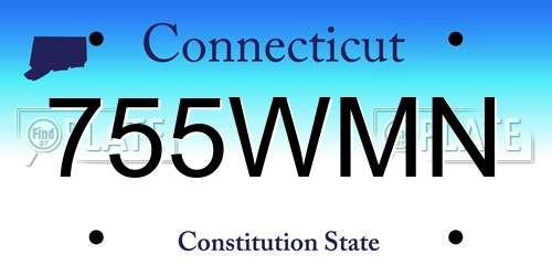 755WMN Connecticut License Plate