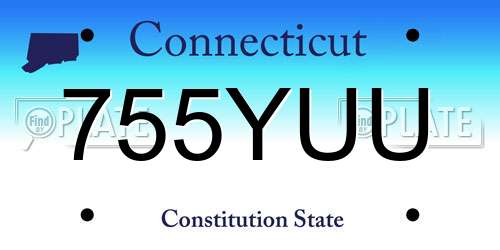 755YUU Connecticut License Plate