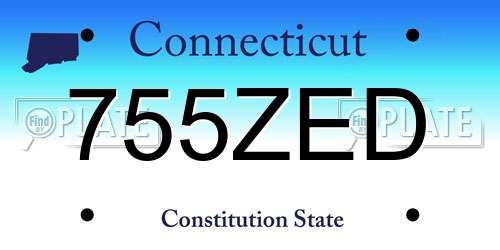 755ZED Connecticut License Plate