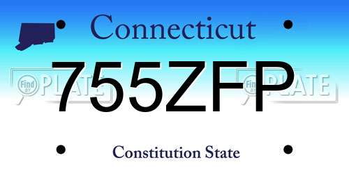 755ZFP Connecticut License Plate