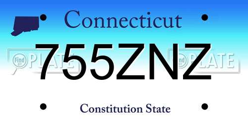 755ZNZ Connecticut License Plate