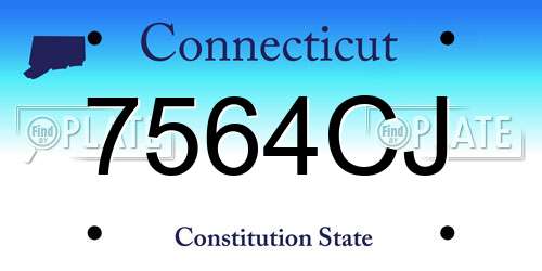 7564CJ Connecticut License Plate