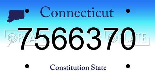 7566370 Connecticut License Plate