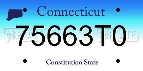 75663T0 Connecticut License Plate
