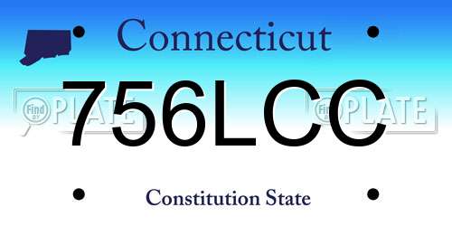 756LCC Connecticut License Plate
