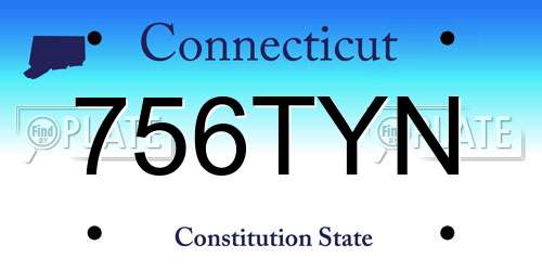 756TYN Connecticut License Plate